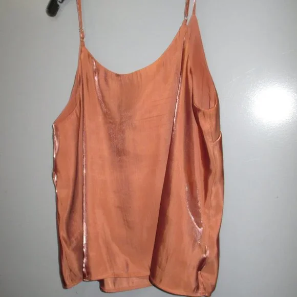 A New Day Women's Blouse Size XXL Brown Color with Lining Strap Shoulder Blouse - Picture 6 of 8